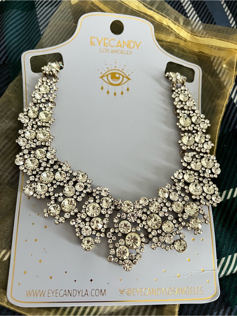 Eye Candy Los Angeles Crystal Collar Necklace in Clear